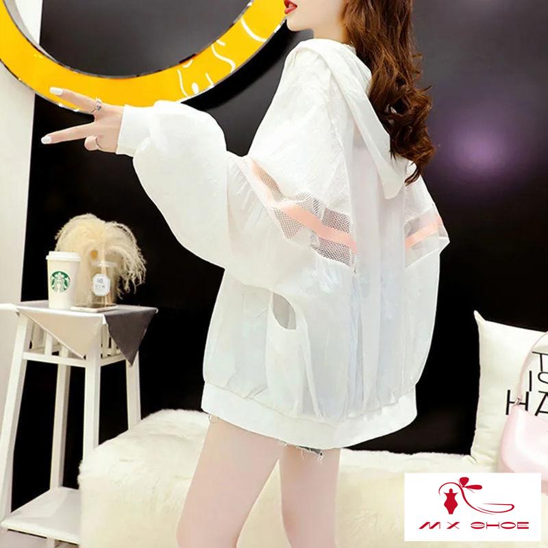 M & X ~  Áo Khoác Cardigan Mỏng Có Dây Kéo Chống Nắng Dáng Rộng Phong Cách Mới 2022 Cho Nữ