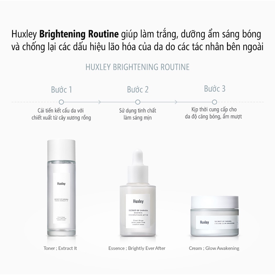 Kem dưỡng trắng da Huxley Glow Awakening Cream giúp da căng bóng sáng mịn Hàn Quốc