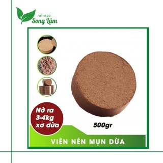Viên Nén Mụn Xơ Dừa Ép Bánh Lớn trồng rau mầm, rau sạch, hoa, cây kiểng 0,5kg