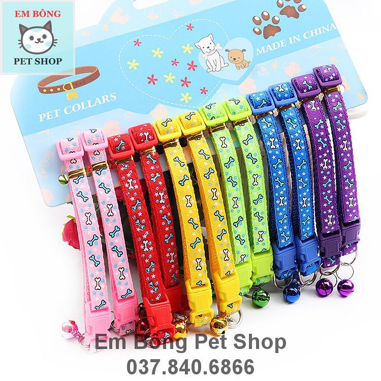 Vòng đeo cổ cho chó mèo kèm chuông. Hàng loại 1 🤩🤩