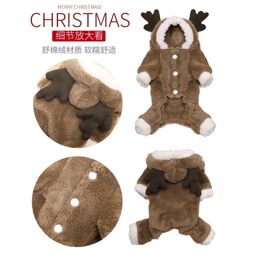 🎁️🎊❄ Áo noel dành cho chó mèo  : áo tuần lộc 🎁️🎊❄