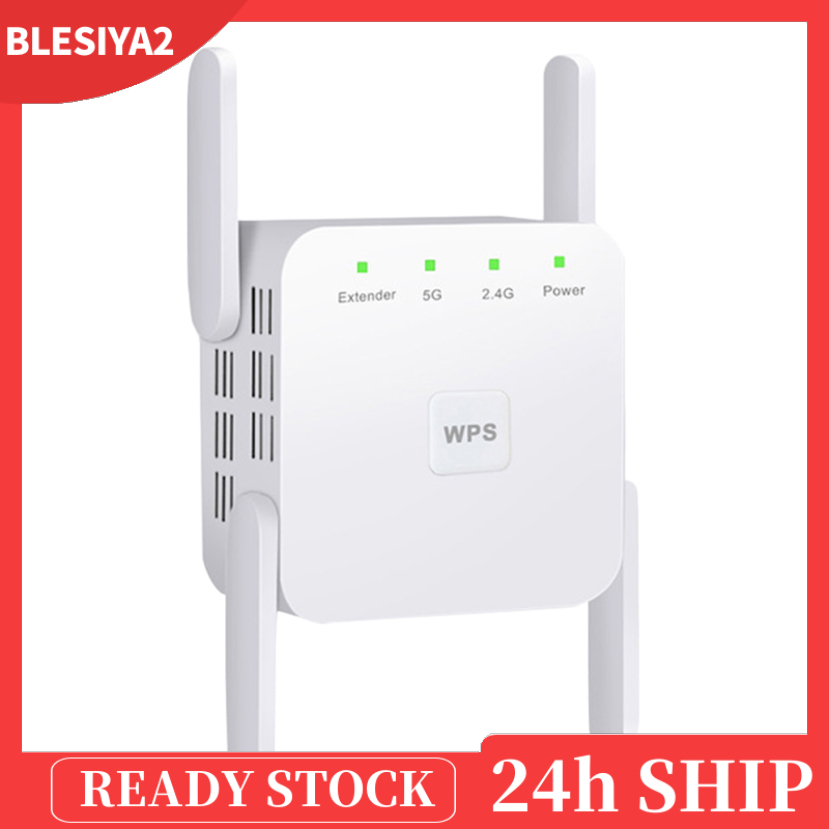 (Hàng Mới Về) Bộ Khuếch Đại Sóng Wifi Không Dây 4 Ăng Ten 1200mbps 2.4g 5g Đầu Cắm Us