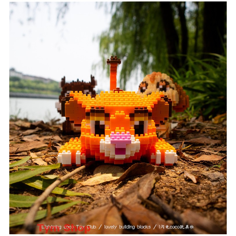 lắp ráp sư tử simba The Lion King Simba's Pride Đồ chơi Xếp hình Lợn Rừng Pumbaa Chú Chồn Timon nanoblocks (bộ 3 con)