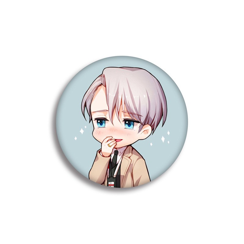 Huy hiệu cài áo IN HÌNH Yuri on Ice anime chibi dễ thương tiện lợi m01