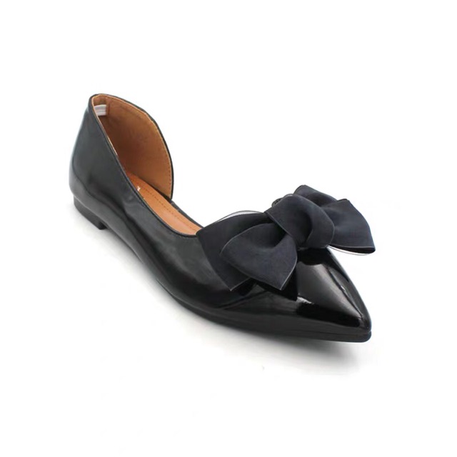 SALE-Giày búp bê khoét eo nơ voan size 37-39