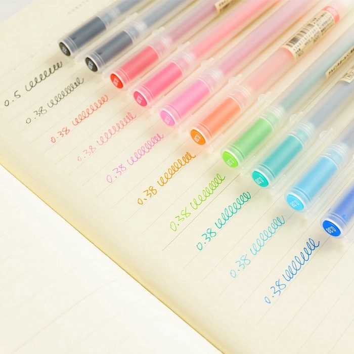 Set 12 bút mực gel “MUJI LOOK-ALIKE” 12 màu ngòi 0.5