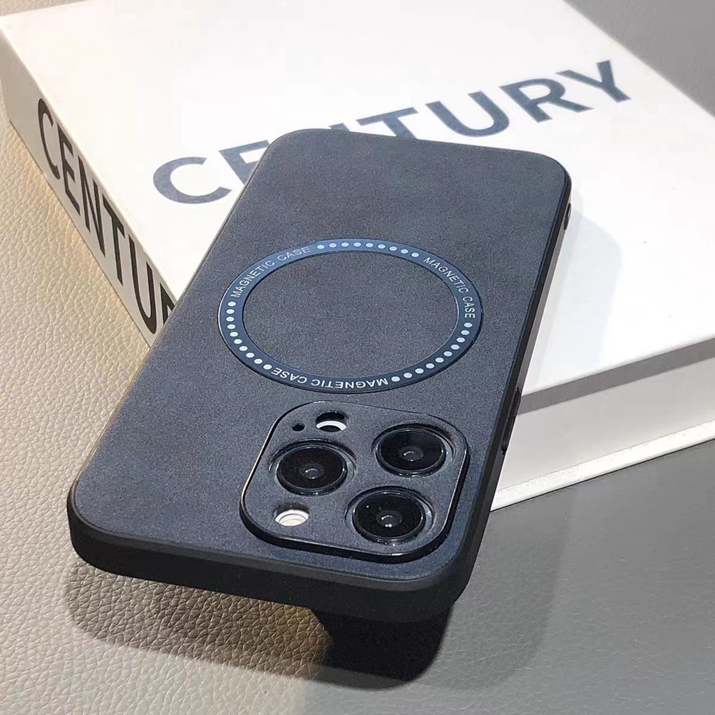 Ốp Điện Thoại Mềm Từ Tính Màu Đen / Xám Cho compatible for iPhone 14 pro max 13 pro max 12 pro max 11 pro max 7 8 plus