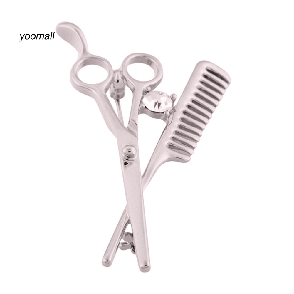 Trâm cài hình kéo và lược đính đá giả trang trí xinh xắn