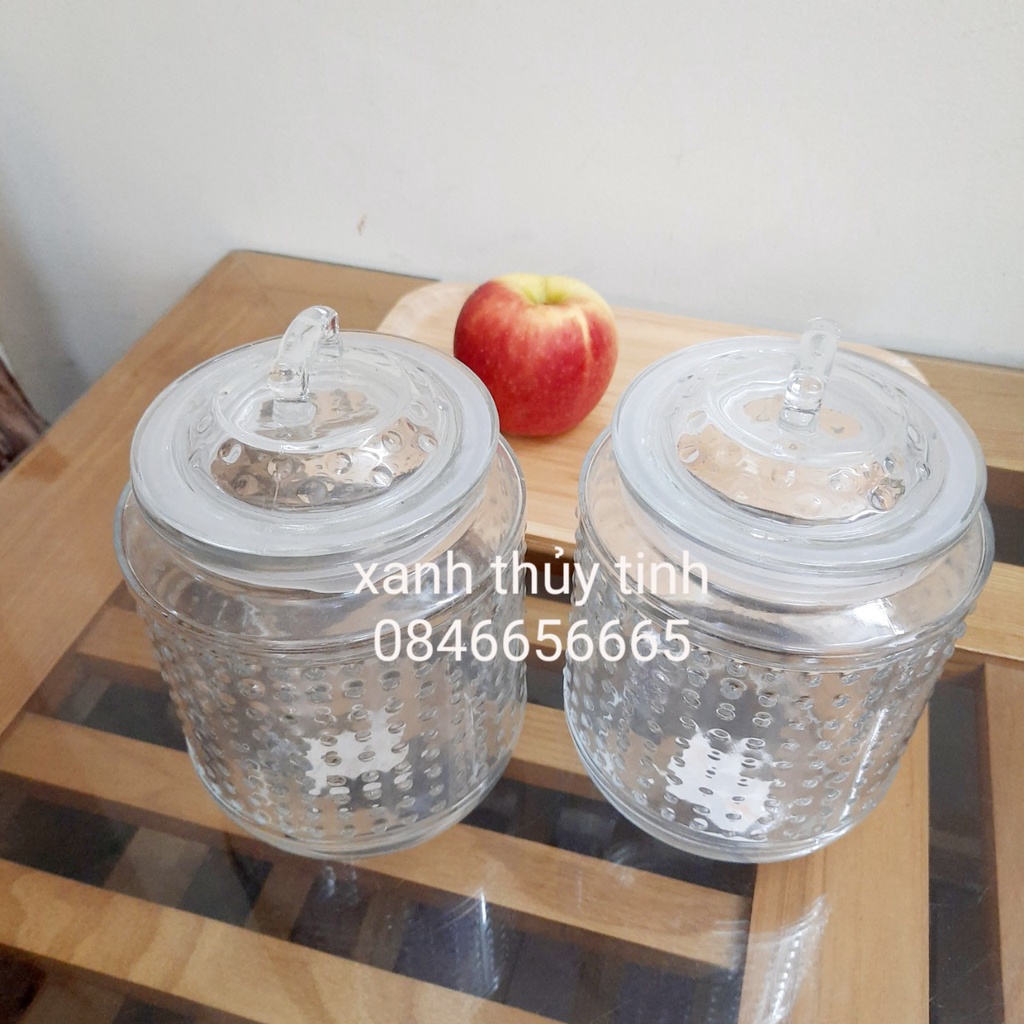 Hũ thủy tinh chấm bi mã HD2015-3 dung tích 700ml
