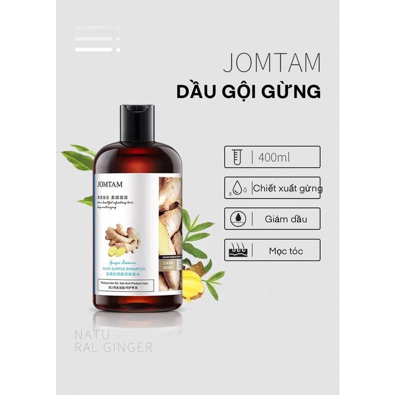 Dầu gôi gừng JOMTAM dầu gội mọc tóc, cân bằng lượng dầu giúp tóc chắc khỏe mềm mềm mượt ZUZU