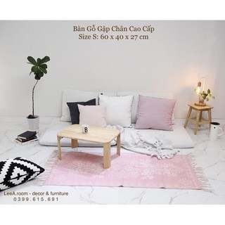 Bàn Gỗ Gập Chân Cao Cấp - Bàn Ăn, Bàn Trà, Bàn Học, Bàn Sofa Ngồi Bệt - Size S