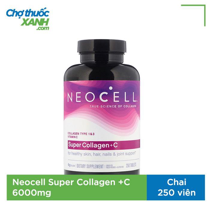 Neocell Super Collagen +C Type 1&3 uống đẹp da chống lão hóa, Chai 250 viên