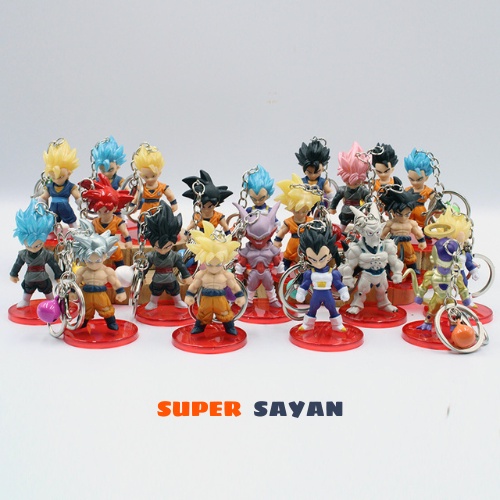 Móc khóa Dragon Ball Móc treo 7 Viên Ngọc Rồng mô hình Goku Vegeta Gohan phiên bản SSJ Decor trang trí