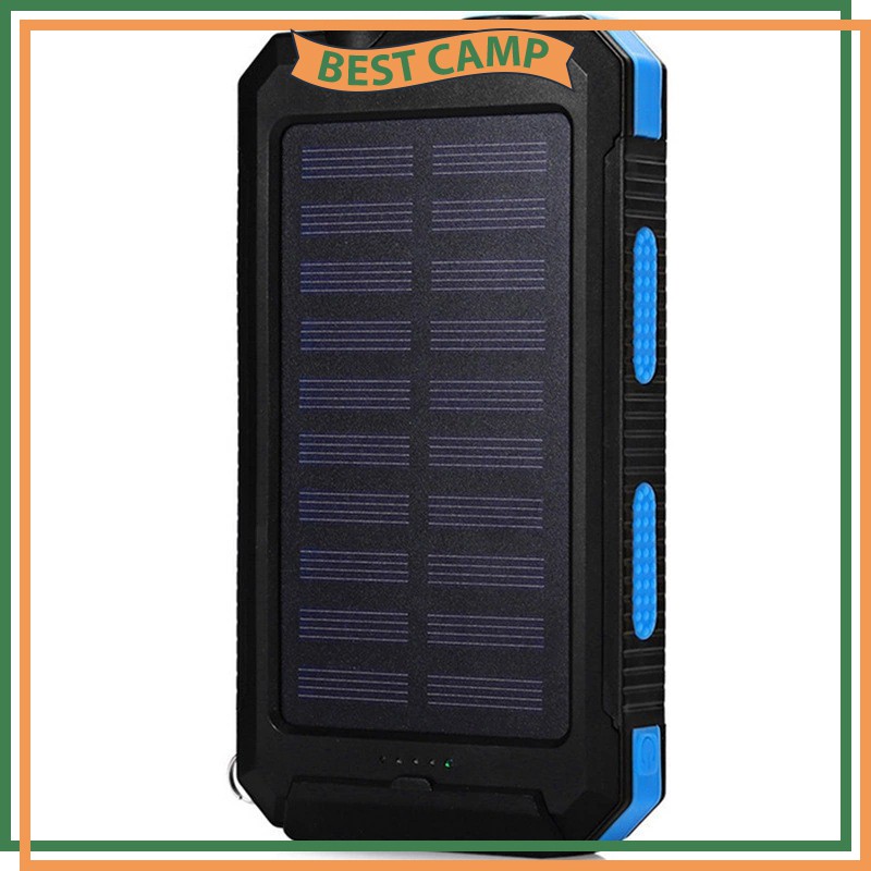 Pin Sạc Dự Phòng Năng Lượng Mặt Trời Solar Charger Tích Hợp Đèn Pin La Bàn 4 Cổng Sạc 10.000mAh-20.000mAh