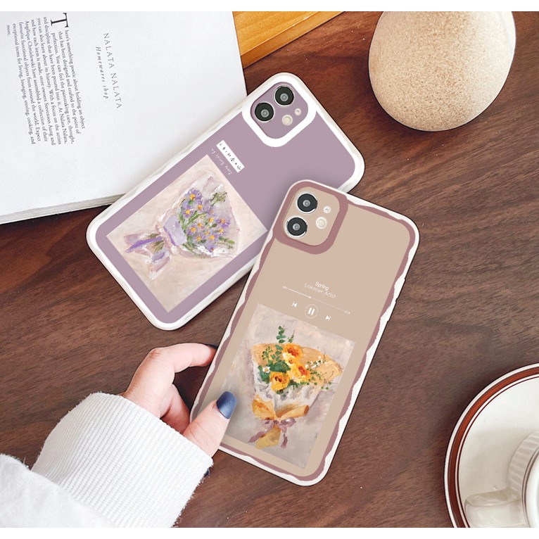 Ốp lưng iphone bó hoa nhỏ cạnh vuông chống sốc cho iphone 11 7plus 8plus x xsmax 11pro max 12pro 12promax13promax tr1060