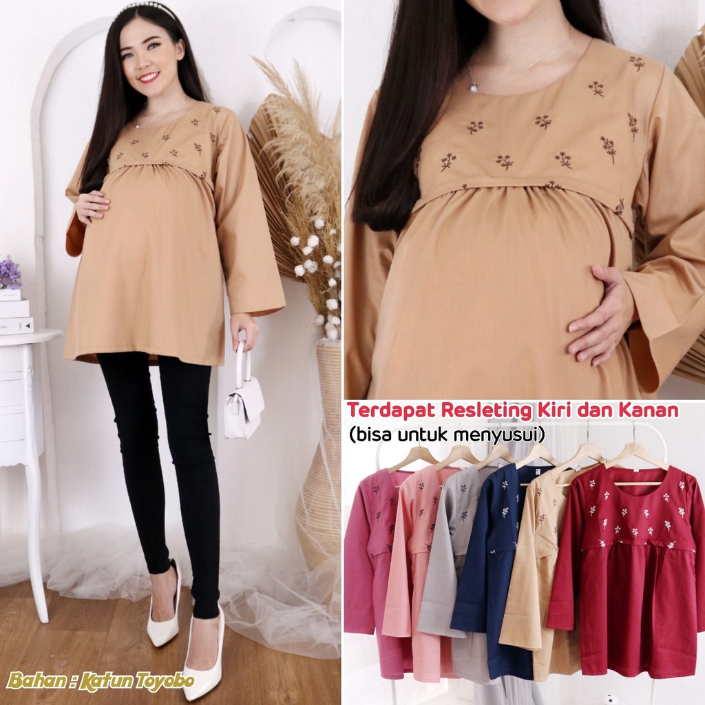 Sweetie Bunny17 Ols - Áo Thun Bà Bầu / Áo Hoa Dài Tay