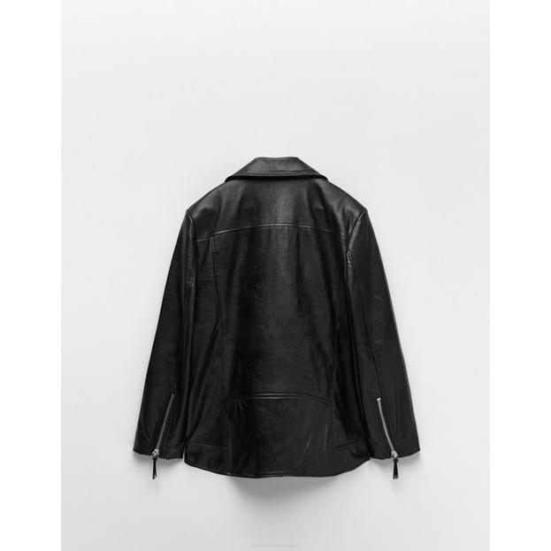 (Sẵn) Áo khoác da dáng oversize Zarrra auth canh sale