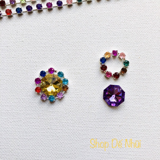 1m Dây Hợp Kim Đính Hạt Nhựa Giả Đá