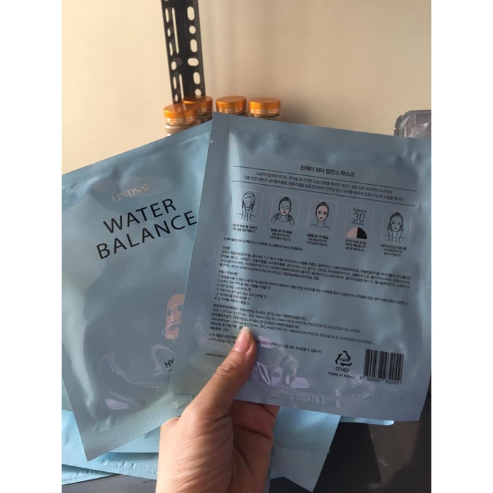 Lẻ miếng Mặt nạ dịu da Water Balance Lindsay Hàn Quốc, mặt nạ tế bào gốc