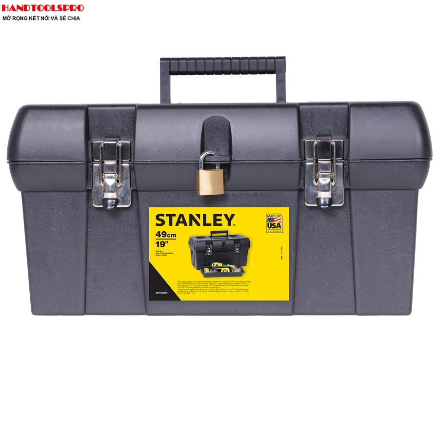 Thùng đựng đồ nghề MỸ móc khóa kim loại 493x252x244mm Stanley STST19005 (19-005)