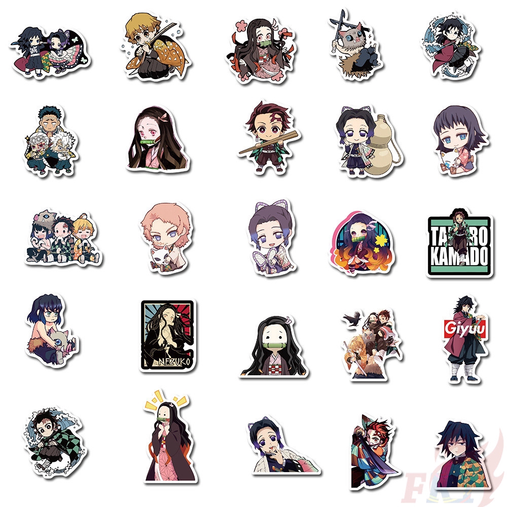 ❉ Demon Slayer: Kimetsu no Yaiba - Series 04 Stickers ❉ 50Pcs/Set Anime Mixed Luggage Laptop Skateboard Doodle Stickers