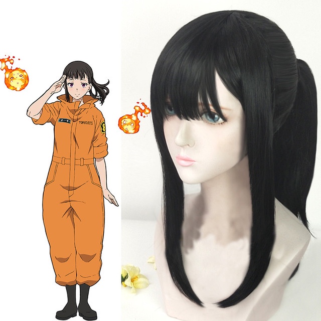 Shinra Kusakabe Kotatsu Tamaki Enn Enn No Shouboutai Fire Force Cosplay Tóc Giả