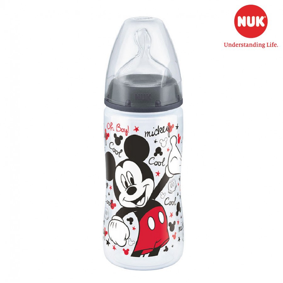 Bình Sữa Nuk Premium Choice+ Nhựa PP 300ml Núm Ty S2-M (Mickey)
