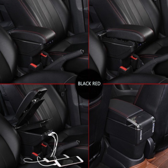 Hộp tỳ tay xe ô tô cao cấp Kia Picanto tích hợp 7 cổng USB (HÀNG LOẠI 1)