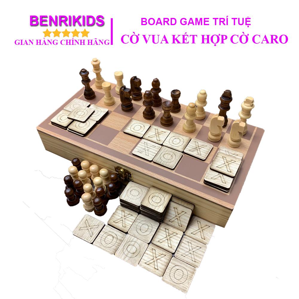 Đồ Chơi Gỗ Benrikids Bàn Cờ 2 Trong 1 Cờ Vua Kết Hợp Cờ Caro Có Hộp Đựng Kiêm Bàn Cờ Tiện Lợi