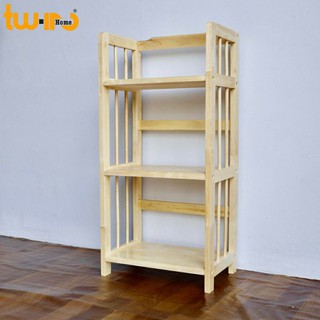 [Loại 1,8cm] Kệ Gỗ Giá Sách Đa Năng 40cm 3 Tầng Bằng Gỗ Cao Su Tự Nhiên( Hàng Xuất Khẩu)