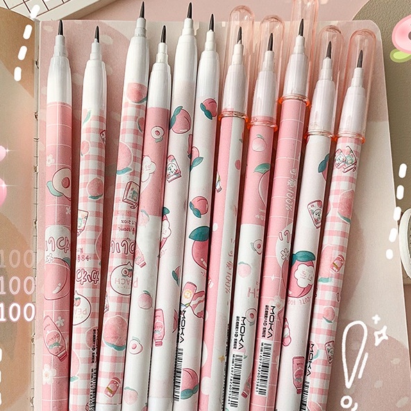 Set 6 Bút Chì Họa Tiết Trái Đào Hoạt Hình Có Thể Thay Thế Cho Học Sinh Tiểu Học