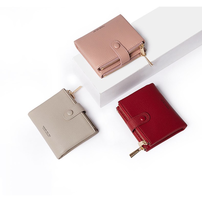 Ví nữ mini ngắn cute dễ thương FOREVER FOR YOU nhỏ gọn bỏ túi thời trang cao cấp LUVADO VD304 | BigBuy360 - bigbuy360.vn