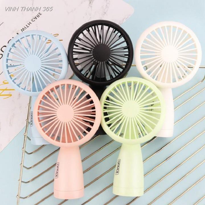 Quạt cầm tay mini quạt để bàn có đèn led gió cực mạnh quạt để bàn tích điện có sạc