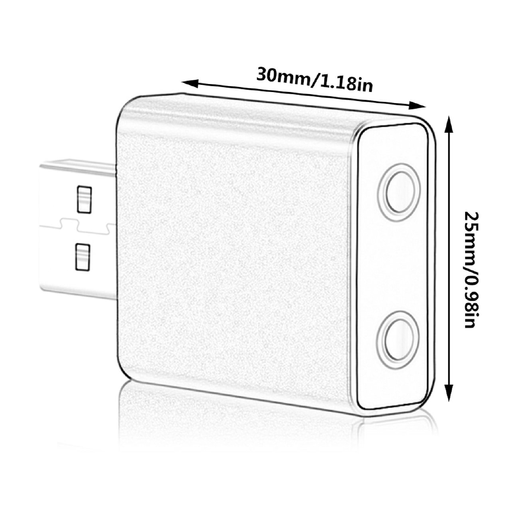 Thẻ âm thanh USB bên ngoài chuyển đổi tai nghe USB sang giắc cắm 3.5 mm