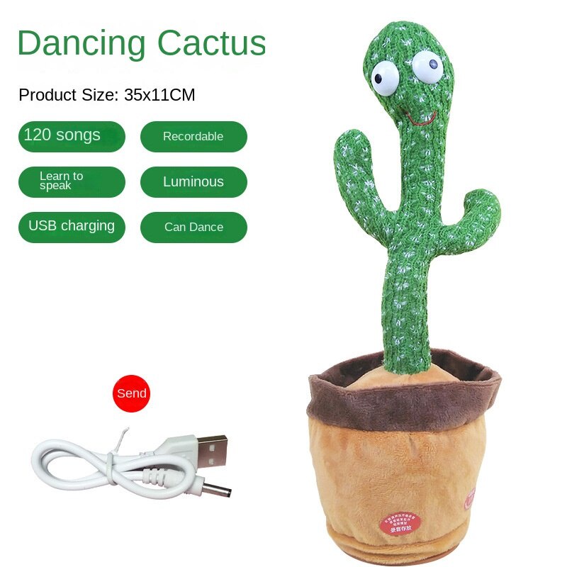 Đồ Chơi Cây Xương Rồng Nhồi Bông Có Đèn Và Âm Thanh Phát Nhạc Và Nhắc Nhở Đồ Chơi Hình Cây Xương Rồng Nhồi Bông Cho Trẻ Em