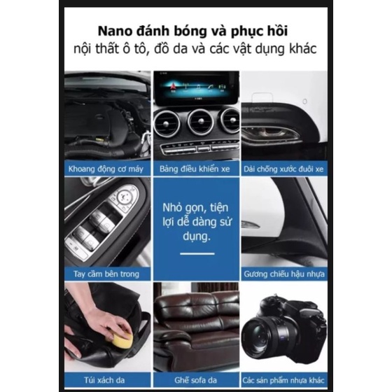 Nano phục hồi nhựa nhám bạc màu, tạo độ bóng như mới.
