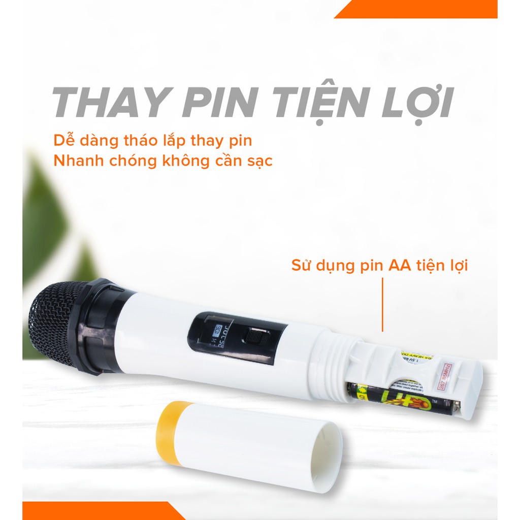 Micro Không Dây COK ST-122 ( 2 Micro) - phù hợp với mọi loa kéo &amp; dàn âm ly - Hàng mới chính hãng bảo hành 6 tháng