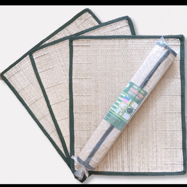 Chiếu cói trẻ em 55x65cm, sợi cói tự nhiên, bo viền mềm mại