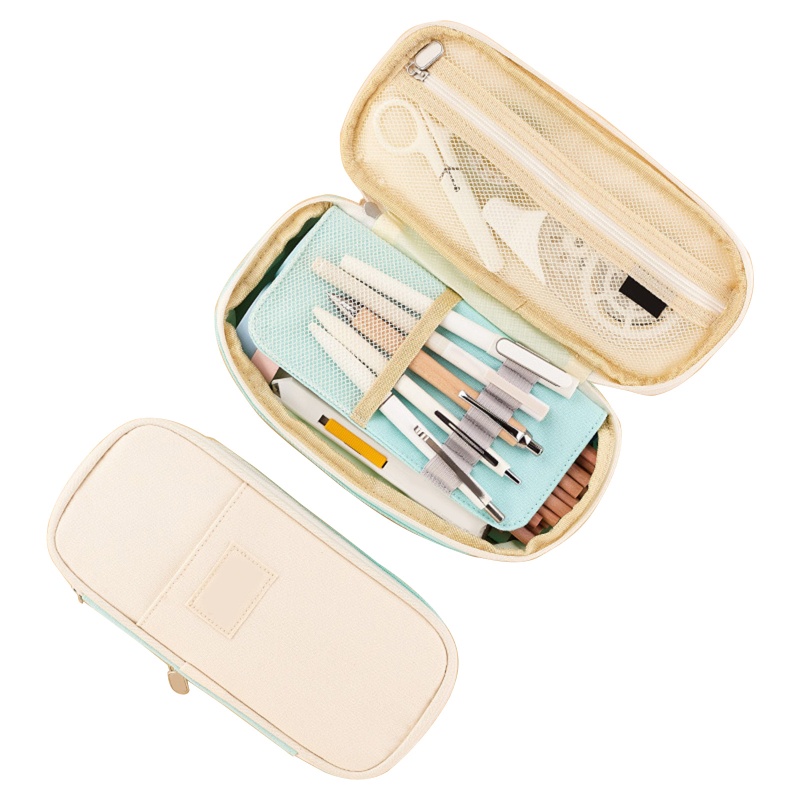 Túi Đựng Bút Bằng Vải Canvas Nhỏ Gọn Tiện Dụng Cho Trường Học / Văn Phòng