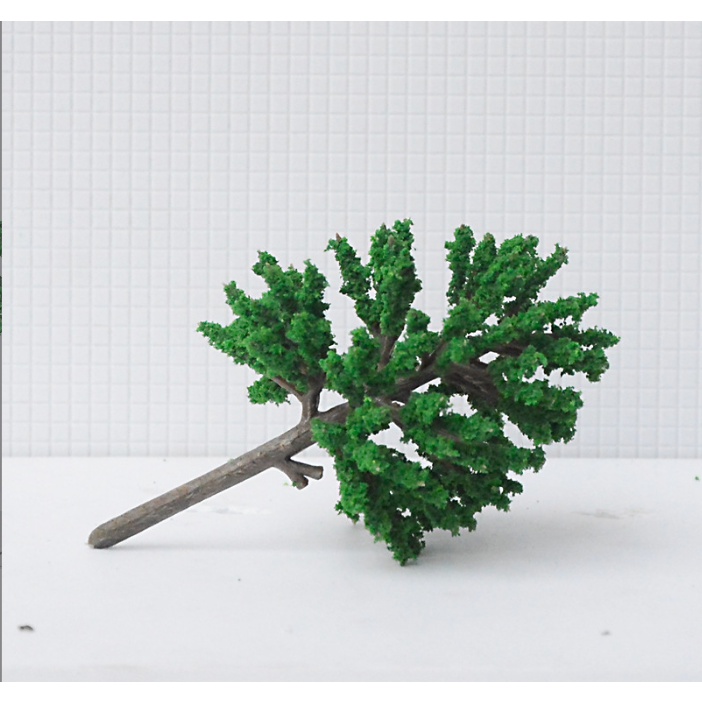 Mẫu cây tán lá rộng bằng nhựa bông màu xanh lá đậm cho các bạn trang trí tiểu cảnh, sa bàn, terrarium, DIY