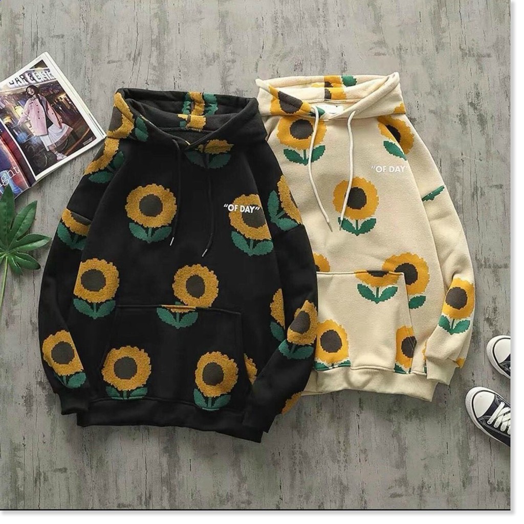 ÁO HODDIES HOẠ TIẾT HOA HƯỚNG DƯƠNG CÓ MŨ CỰC XINH ĐẸP DÀNH CHO CÁC BẠN TRẺ KOKO MI STORE