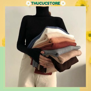 Áo len cổ lọ nữ trơn cổ cao 5 phân Thucucstore Áo len nữ ôm body hàng chuẩn loại 1 Quảng Châu AL02 (kèm ảnh thật)