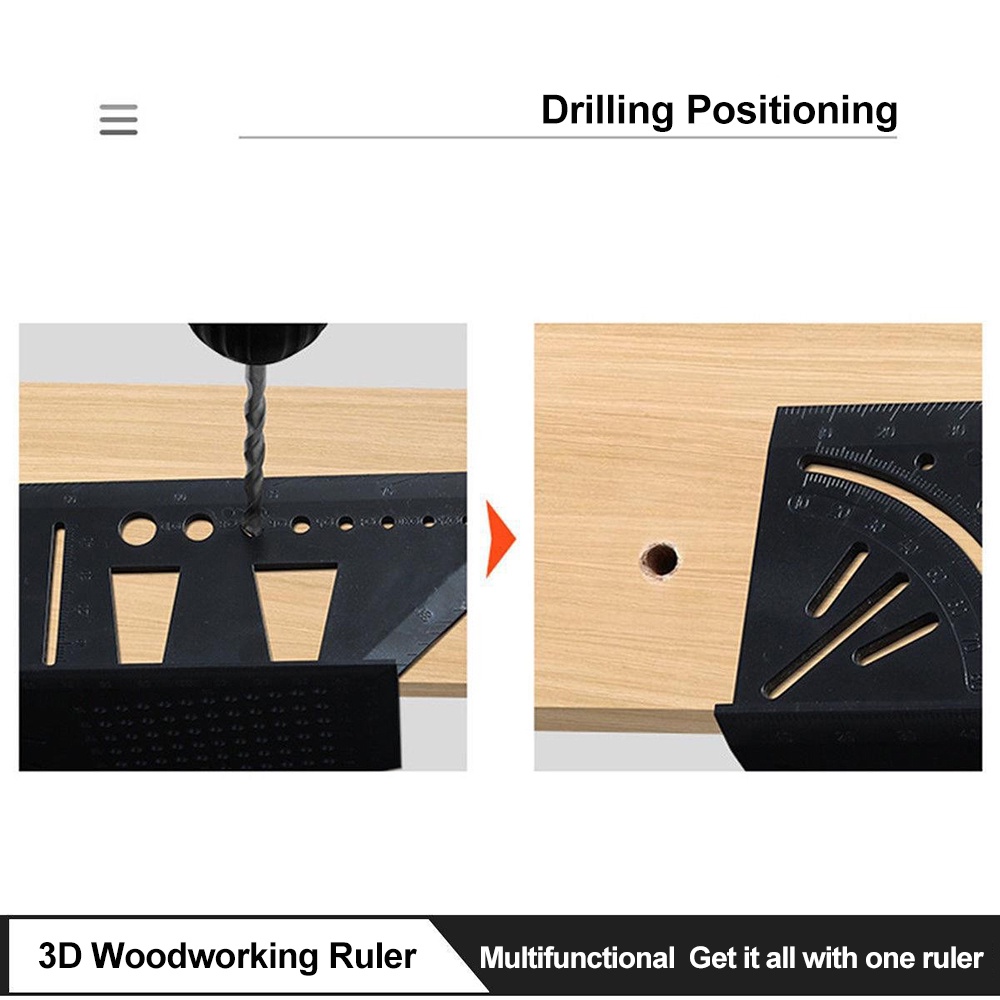 Thước Đo Góc 3D 45 + 90 Độ Hình Chữ T Chuyên Dụng Cho Làm Mộc