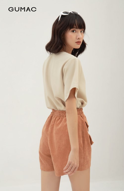 [Mã WABRGB11 giảm 10% đơn từ 250k] Áo thun nữ thắt dây kiểu GUMAC phong cách uzzlang AB3115 | BigBuy360 - bigbuy360.vn