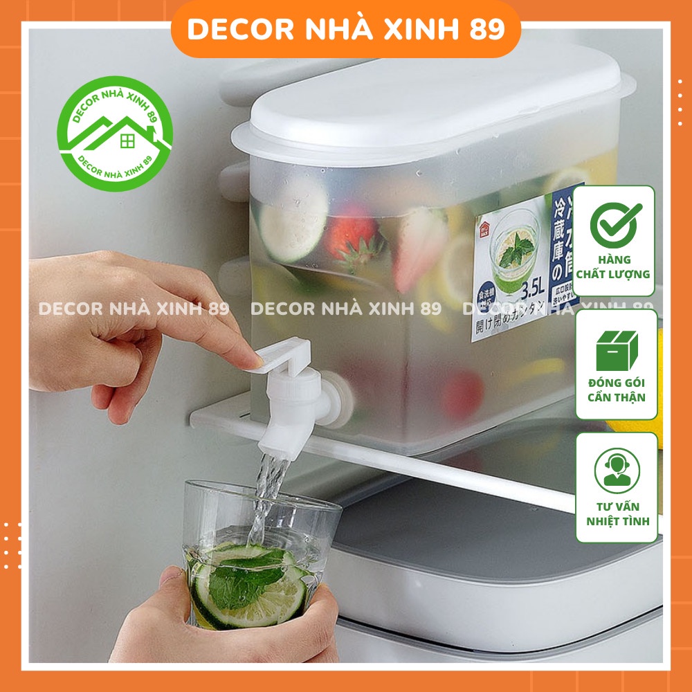 Bình Nước 3,5L Có Vòi Để Tủ Lạnh Cao Cấp - Decor Nhà Xinh