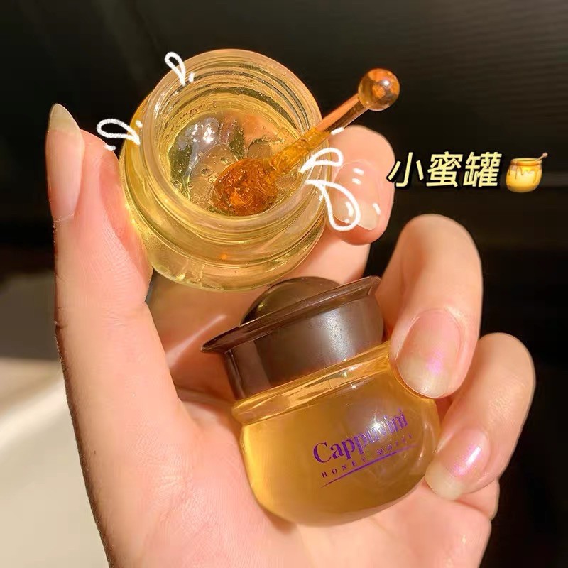 Mặt nạ ngủ cho môi hũ ong dưỡng ẩm, phục hồi, làm mờ nếp nhăn trên môi, tẩy da chết, chống khô môi.