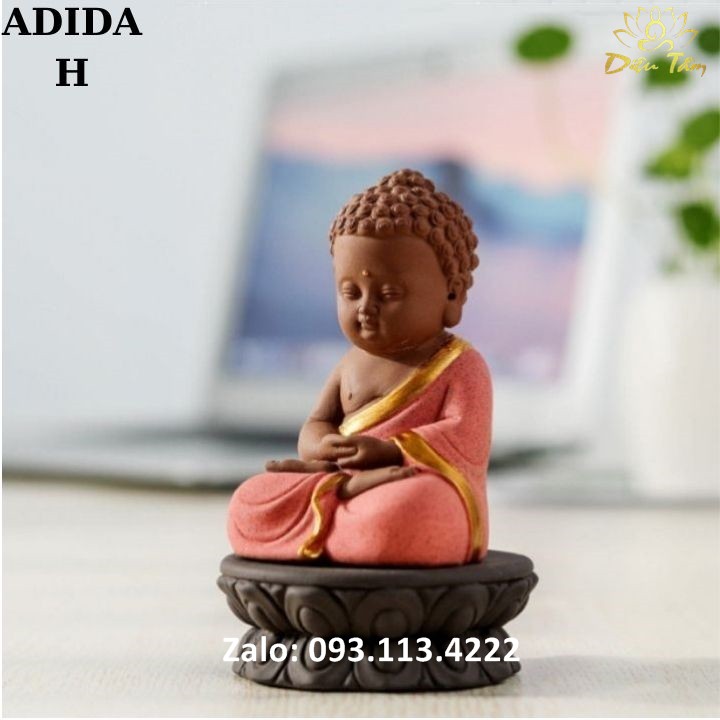 Tượng phật ADIDA chất liệu gốm tử sa cao cấp, thích hợp để trang trí nhà cửa, ô tô, bàn làm việc, quà tặng