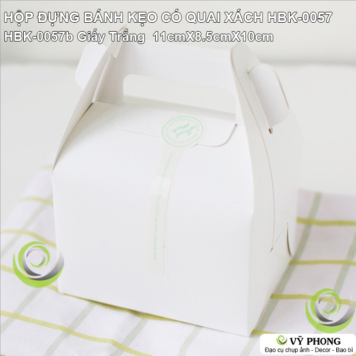 HỘP ĐỰNG BÁNH KẸO QUÀ TẶNG GIẤY KRAFT / TRẮNG CÓ QUAI XÁCH HỘP CRAFT ĐỰNG BÁNH KEM BÁNH CUỘN  HBK-0057 | BigBuy360 - bigbuy360.vn