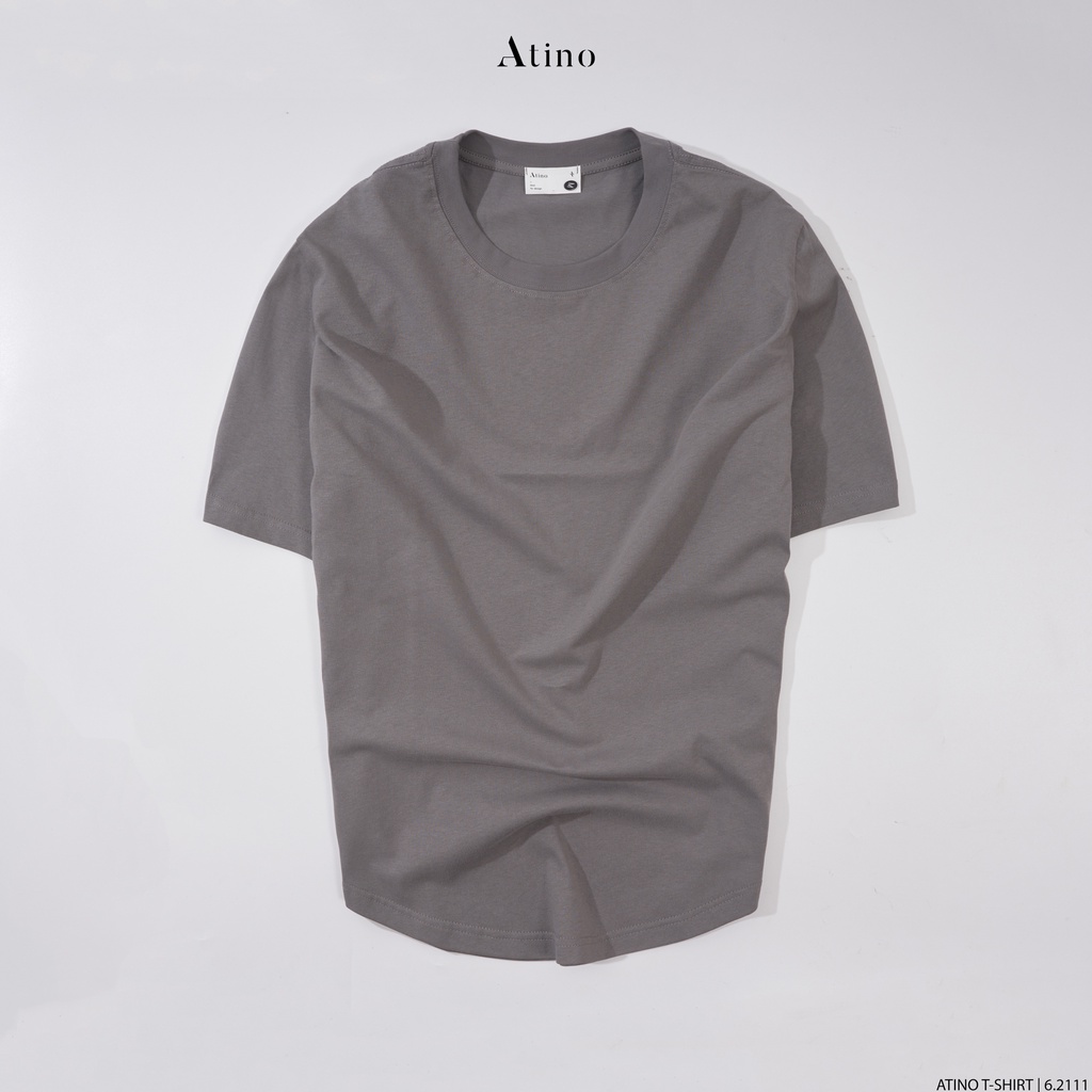 Áo Phông Nam Cộc Tay Cổ Tròn Trơn ATINO chất liệu Cotton thoáng mát form Regular AP6.2111