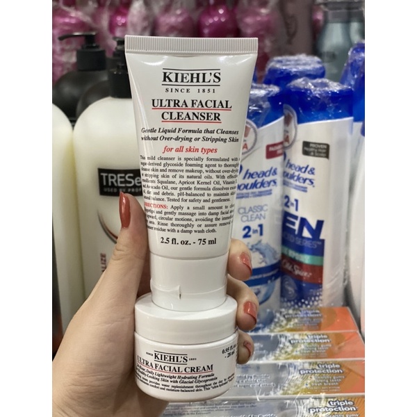 Set Sữa rửa mặt Kiehl's Ultra Facial Cleanser 75ml + kem dưỡng 28ml